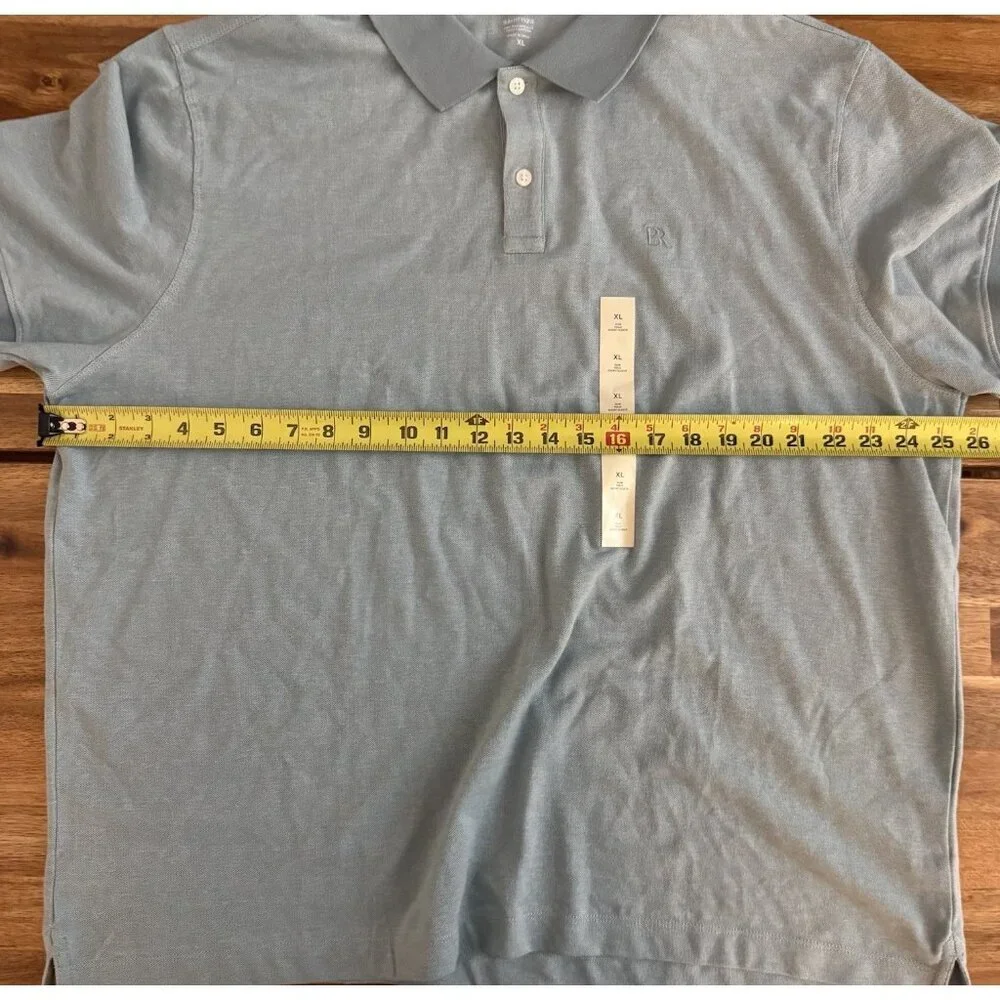 Banana Republic Pique Polo Shirt Slim Fit Blue Organic Cotton‎ Sz XL NWT Preppy